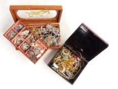 A collection of vintage diamanté and paste jewellery, brooches including Hollywood, Monet bangle,