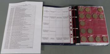A collector's album containing a large quantity of modern collectable coins including almost all