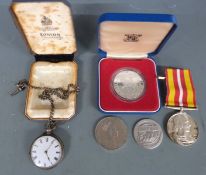 Silver Jubilee Queen Elizabeth silver crown in original case, together with a silver 'Commitment