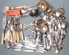 Quantity of silver plated, mother of pearl handled and hallmarked silver handled cutlery