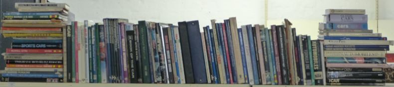 Approximately 100 books, mostly relating to cars vintage to modern including racing, some manuals