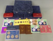 Various commemorative crowns, 1966 Jersey coin sets etc