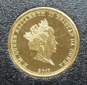2017 Jubilee Mint gold 'proof like' crown, diam 16mm, 1g, 9ct gold, with certificate