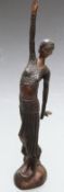 Art Deco style bronze figure of a lady, height 46cm