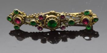Austro-Hungarian brooch set with foiled garnets