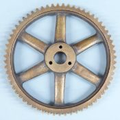 Vincent motorcycle bronze timing gear wheel believed Black Shadow, diameter 13.6cm