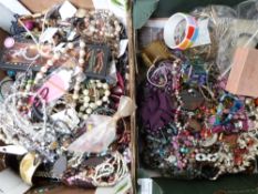 A collection of costume jewellery including bangles, necklaces, etc