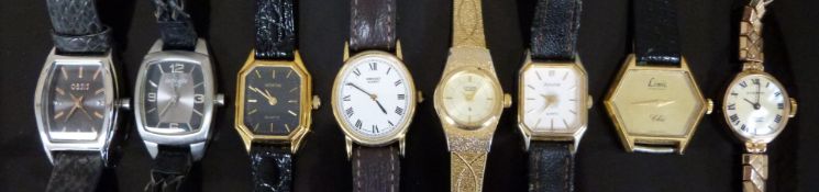 Eight various ladies wristwatches including one 9ct gold, Seiko, Citizen, Montine, Accurist etc.