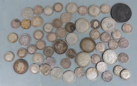 Approximately 135g of mixed silver coins including Victoria, George III, George IV and William IV