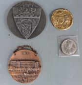 Arthur Duke of Wellington 1852 remembrance medal together with three large commemorative plaques P.P