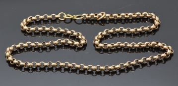 Victorian 9ct rose gold necklace made up of faceted links, 15.5g