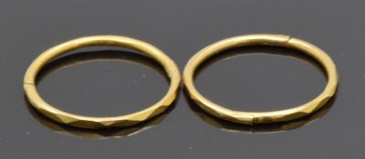 A pair of 9ct gold hoop earrings