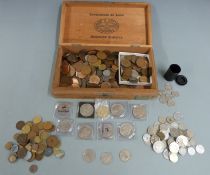 An amateur collection of UK and overseas coinage including pre-decimal/pre-Euro modern crowns, etc