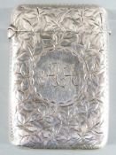 Edward VII hallmarked silver vesta case with engraved foliate decoration, Birmingham 1902 maker's