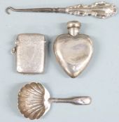 Georgian hallmarked silver caddy spoon, Birmingham 1825 maker Ledsam & Vale, Sampson Mordan or