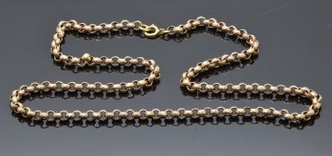 Victorian 9ct rose gold necklace made up of faceted links, 16.3g
