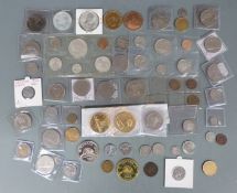 A small collection of Canadian coins Queen Victoria onwards, includes an 1837 one penny bank