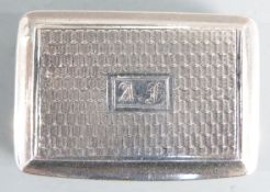 Georgian hallmarked silver vinaigrette with engine turned decoration and gilt wash interior,