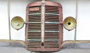 Bedford vintage or classic radiator, surround and headlamps, possibly ex Bedford O series