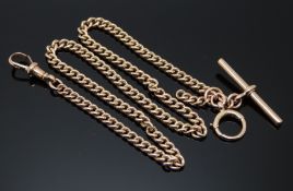A 9ct rose gold Albert chain, 28.4g