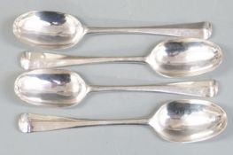 Set of four Irish bottom hallmarked silver Hanovarian pattern table spoons, Dublin 1785 maker
