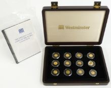 Westminster 'Smallest Gold Coins in the World' collection comprising thirteen commemorative