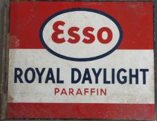 Esso Royal Daylight paraffin vintage double sided enamel sign, 46 x 56cm