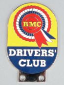 BMC Drivers' Club enamel car badge, height 11.5cm