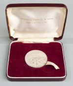 Hallmarked silver medallion to commemorate the safe return of The Great Britain to Bristol 1970,