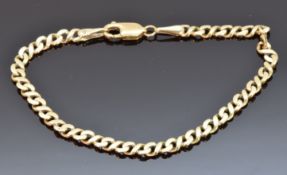 A 9ct gold curb link bracelet, 20cm, 9.4g