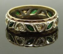 A 9ct gold eternity ring set with paste, size Q, 4.00g