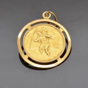 An 18ct gold St Christopher pendant, 6.2g