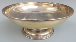 George VI hallmarked silver pedestal bowl, Birmingham 1943 maker Davies & Powers, diameter 23cm,