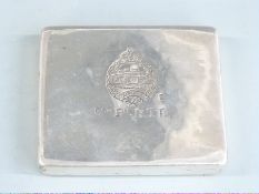 Egyptian white metal cigarette box with 5th Battalion Royal Tank Regiment engraving to lid and '