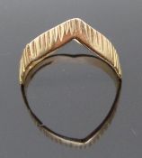 A 9ct gold wishbone ring, size N, 1.68g