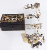 A collection of jewellery including Victorian silver brooch, white metal Victorian bangle, pearl and