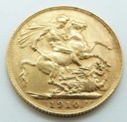 Edward VII 1910 gold full sovereign