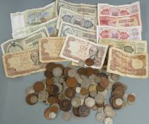 A collection of largely UK coinage to include Victorian and Edwardian silver examples (total mixed