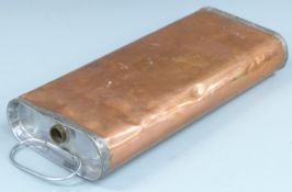 Vintage or veteran car copper foot warmer, marked to end 'fill to brim', length 46cm