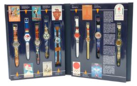 Swatch Historical Olympic Games Collection Atlanta 1996 with nine watches comprising Atlanta 1996,