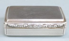 William IV hallmarked silver snuff box with engine turned decoration and gilt interior, Birmingham