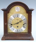 Woodford mid 20thC bracket clock, three train Westminster chime German movement, in dark wood
