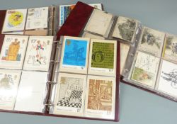 Three albums of mainly cycling interest postcards to include Tour de France and other racing