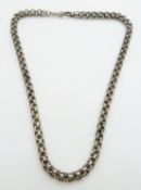 Victorian silver necklace made up of circular links, maker S.S, 46cm