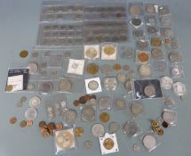 A collection of USA coinage, includes commemorative and restrike examples, gold plated Kennedy