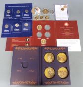 Various historic Royal commemorative gold plated crowns to include House of Tudor, House of Windsor,