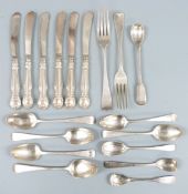 Quantity of Georgian and later hallmarked silver cutlery to include teaspoons etc, weight 259g