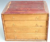 Pine collector's chest of four drawers with slide out front, W37.5 x D23.5 x H27cm.