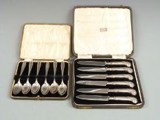 Cased set of six hallmarked silver teaspoons, Sheffield 1935, maker Viner's Ltd, weight 103g