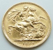 Queen Victoria 1889 Jubilee head gold full sovereign